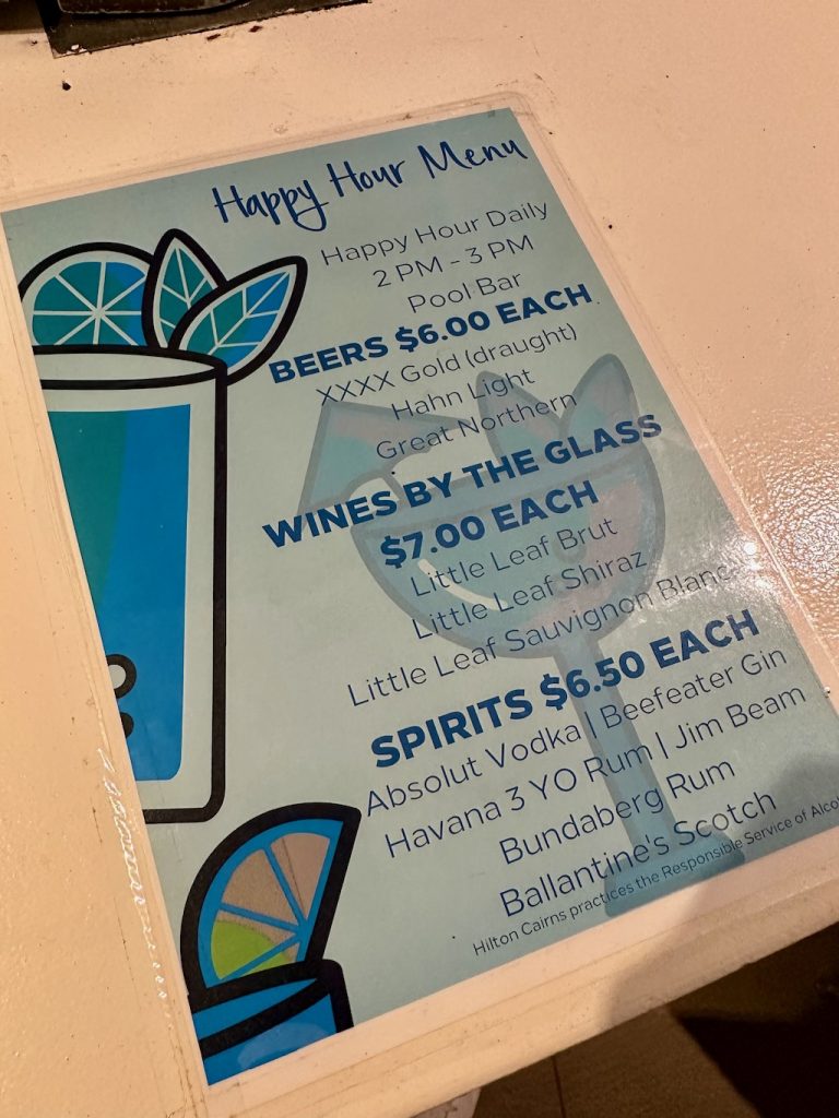 Hilton Cairns Pool Bar Happy Hour